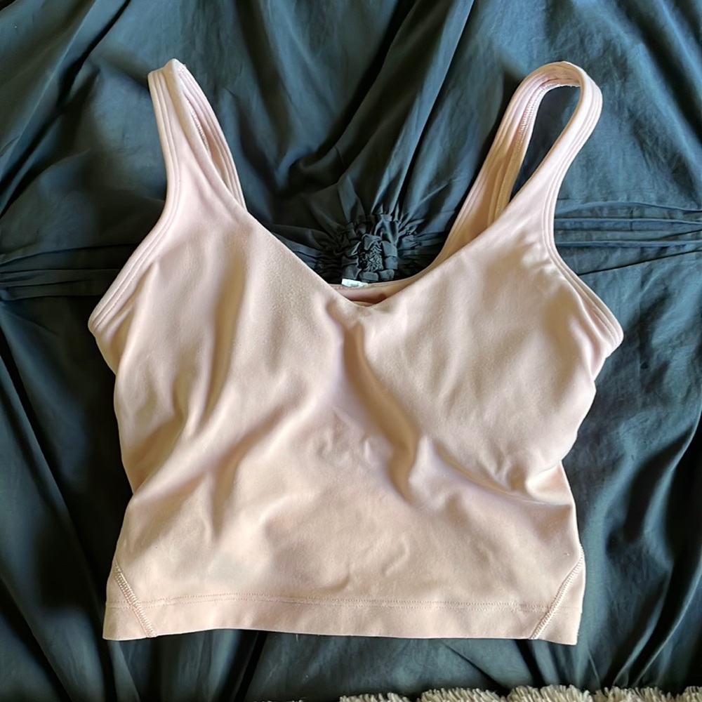 lululemon align cropped dew pink tank!